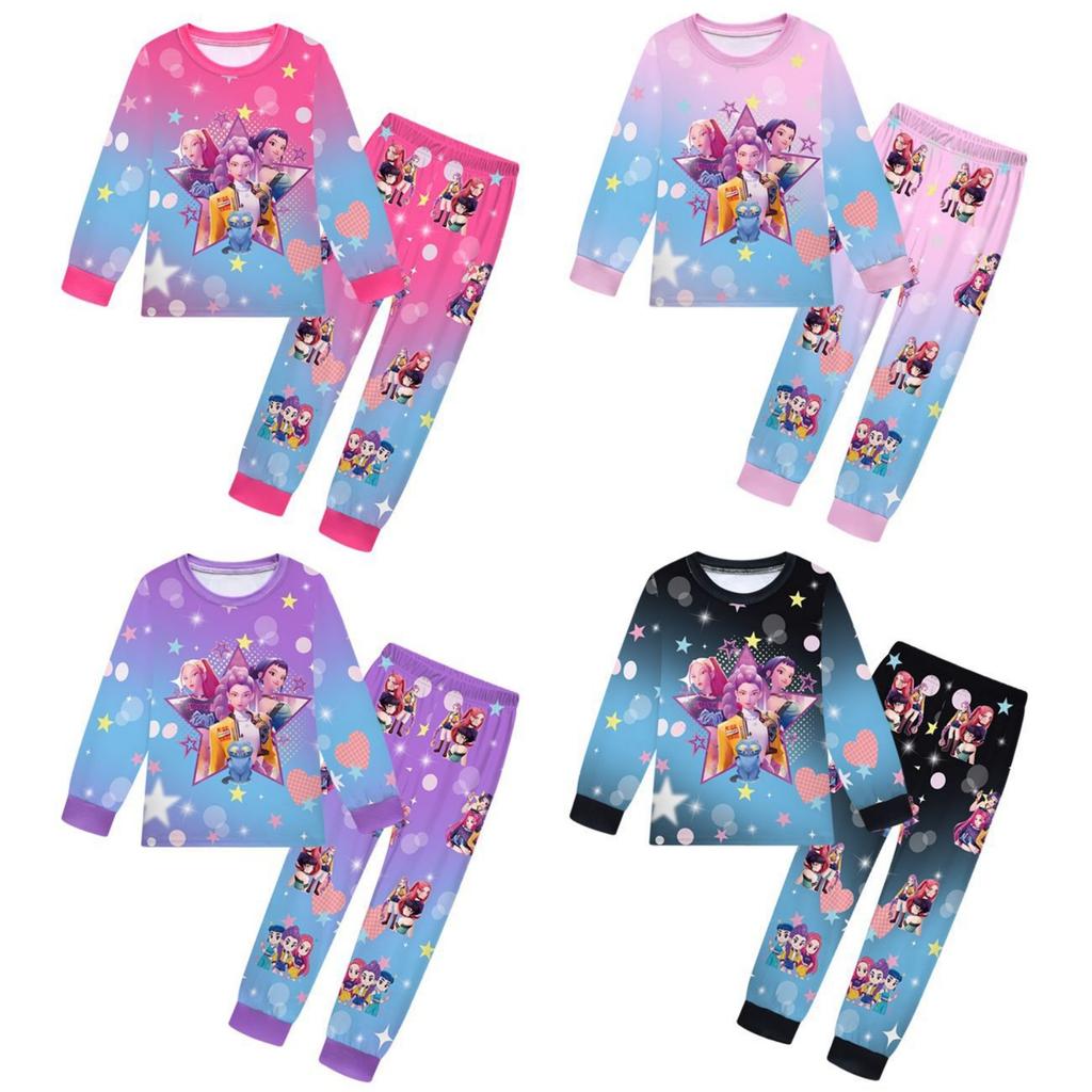 Children's Witch  Girls Printed Suit Long Sleeve Pants Suit