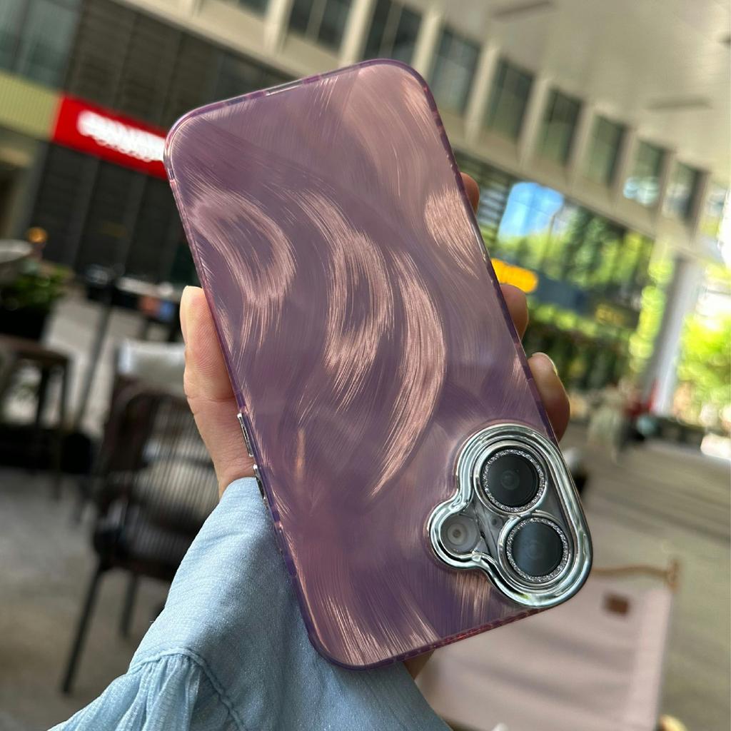 Für iPhone 16 Hülle Seidenmuster Schutzhülle TPU+PC