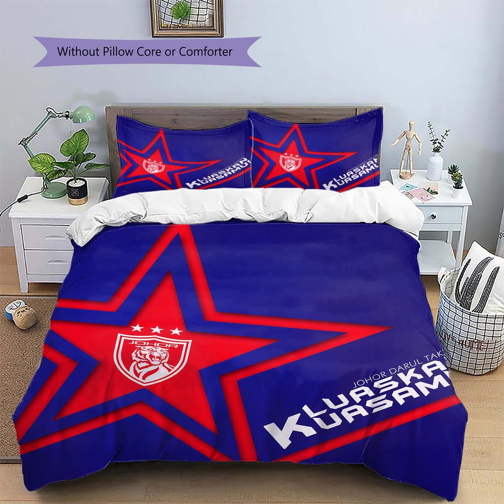 Fotbalový klub Vzor Povlečení Přikrývka Sada Domácí Dekorace Dárek (1 * povlak na peřinu + 2 * povlak na polštář bez jádra)