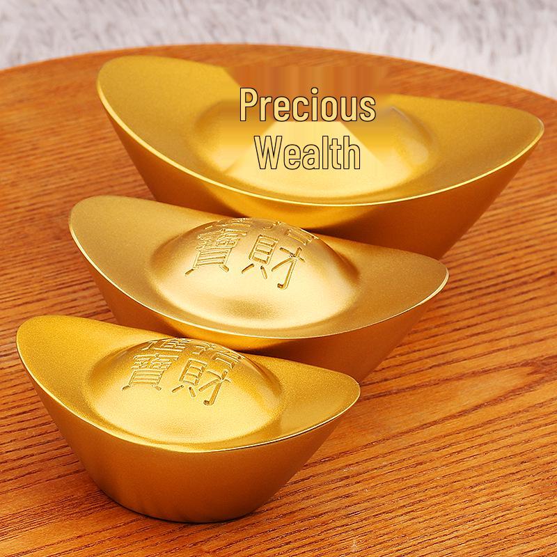 

Large Pure Copper Gold Ingot Ornament for Home and Living Room