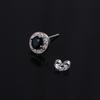 Retro Luxury Mini Hip Hop Silver Cool Round Ear Stud Korean Style Ear Stud Crystal Man Earrings