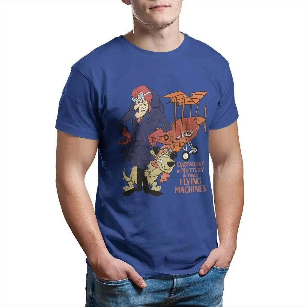 2025 Herren Dastardly Muttley Flying Machines Wacky Races Cartoon T-Shirts Baumwollkleidung O-Ausschnitt T-Shirt Grafisch bedruckt