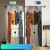 2pcs Three Bears In Nordic Style Printed Curtain for Home Decor - Rod Pocket Window Treatment for Bedroom, Office, Kitchen