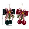 Velvet Christmas Hanging Decoration Wine Red Bow Ornament  Christmas Tree Decoration
