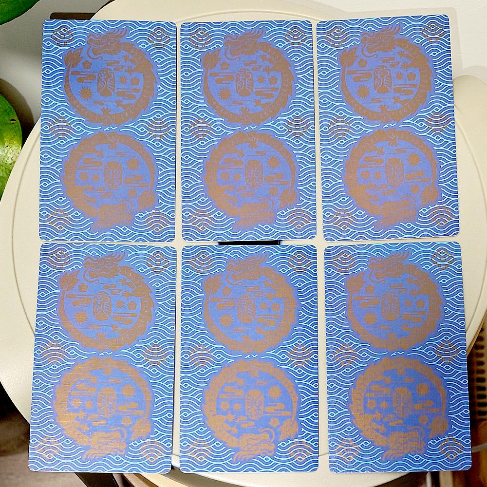 Mazzo Tarocchi Indigo De China 12*7cm, 79 Carte Carine in Stile Cinese Cartoncino Opaco Embossato Double-Sided 350GSM in Scatola Rigida
