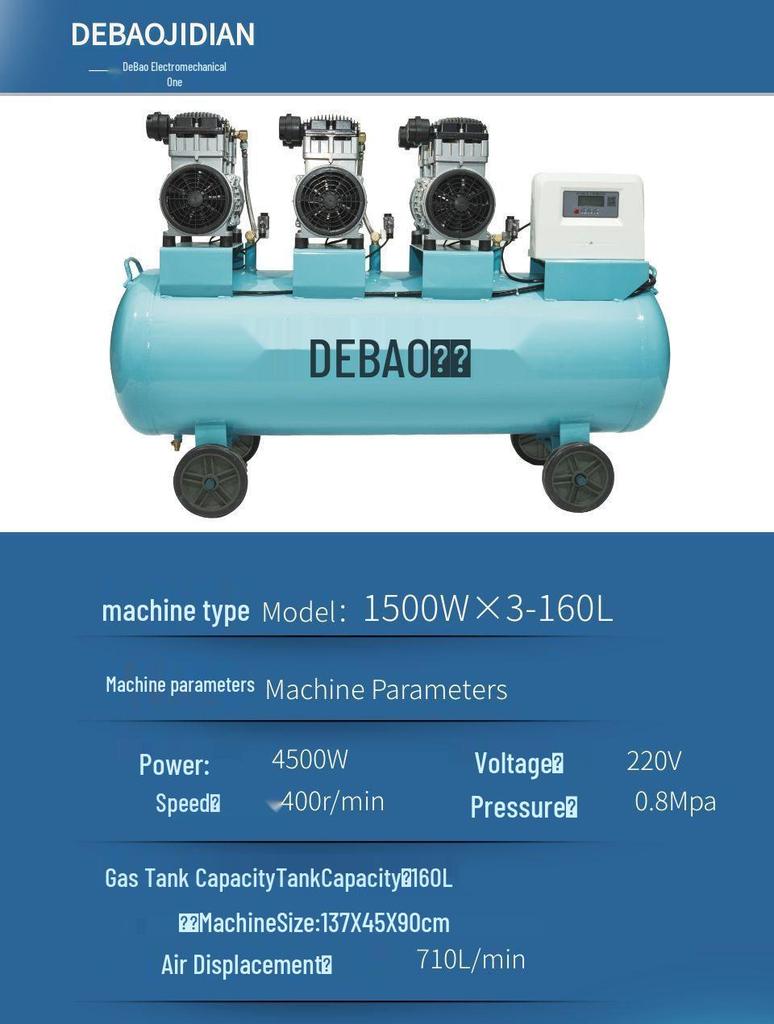 Oil-Free Portable Air Compressor for Woodworking, 220V Low Noise, Industrial Grade, Ideal for Spray Painting