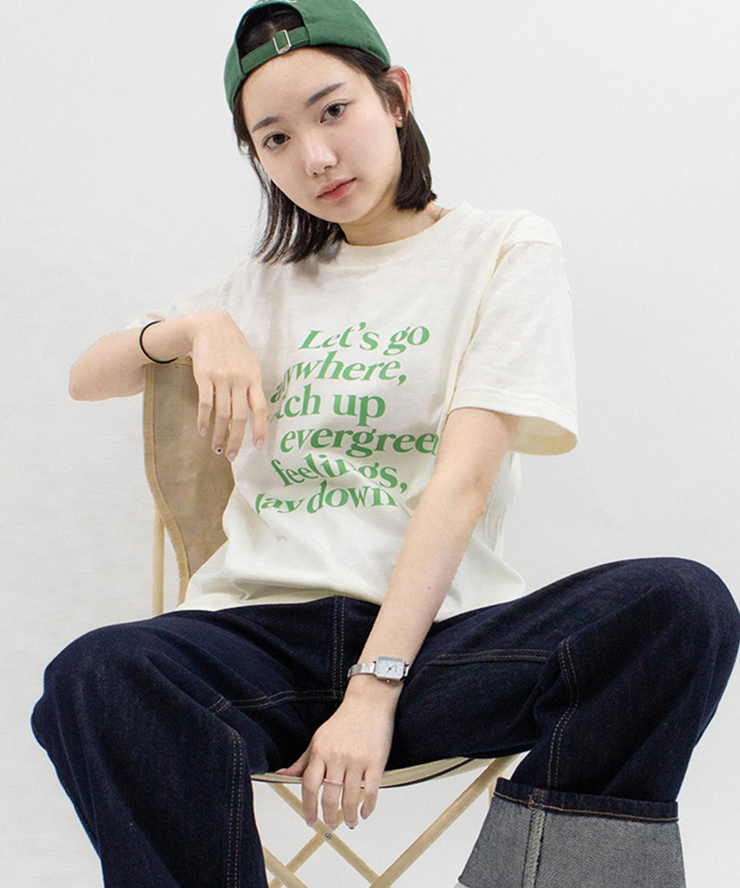 Tijeoteu Evergreen Printed Summer Cotton Daily Short Sleeve T-Shirt (White, Black, Ivory) Tss_09 Black/L (100/Oversized Fit)