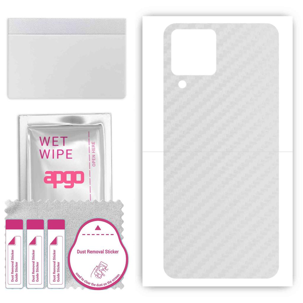 apgo Protective Skin Sticker for the back compatible with Samsung Galaxy M33, Wrap Film, Foil, Vinyl - Pattern Transparent Carbon