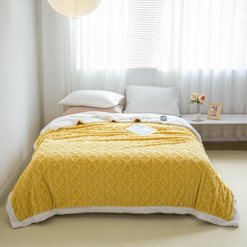 Tuff Lamb Fleece Nordic Sofa Blanket: Soft, Solid Color, Year-Round Use