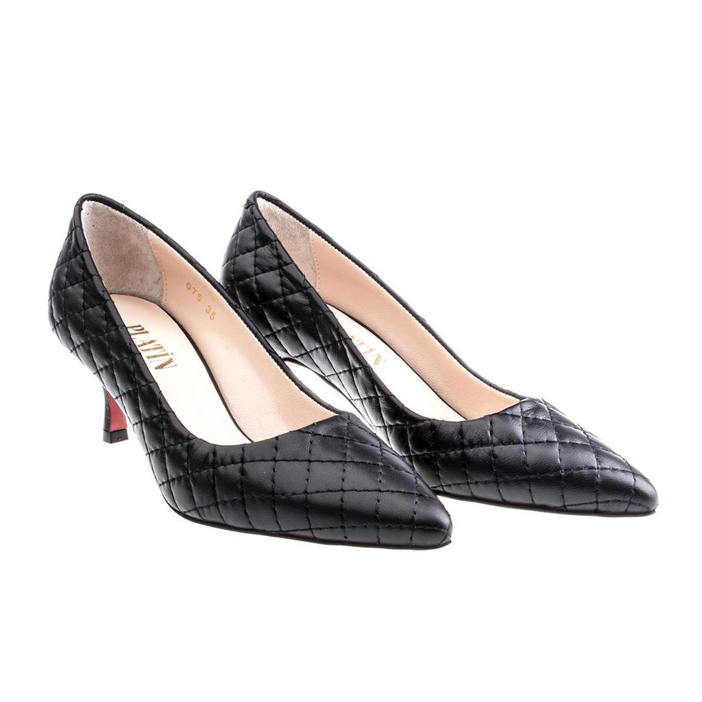 Pantofi pentru femei cu toc special din piele naturală, design special