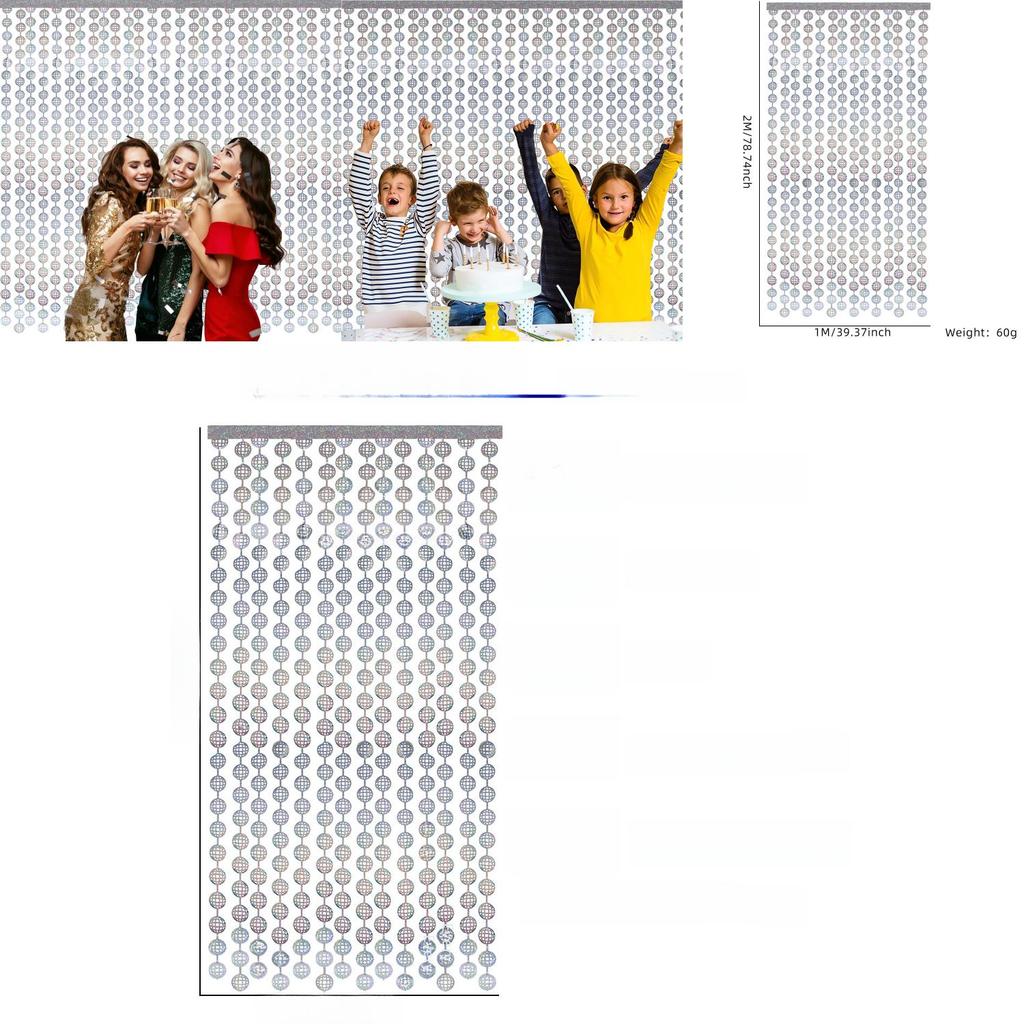 Silver Ball Disco Rain Curtain For Stunning Birthday Party Decor And Wedding Backdrop