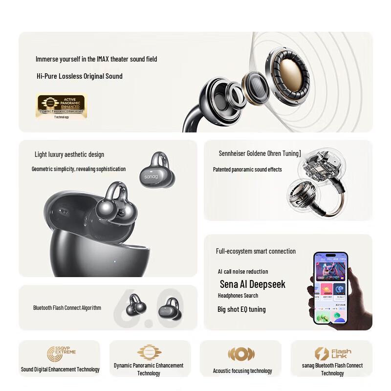 Saina S6S Pro Bone Conduction Ear Clip Headphones