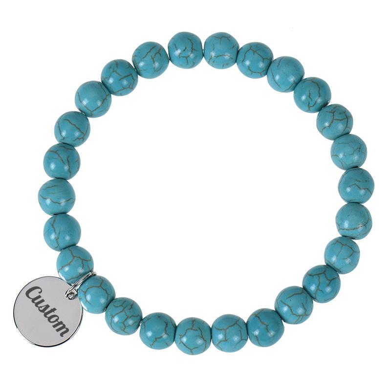 JYL TS Bracelet Men s  Diamond Accent Adds Luxury & Success Energy Turquoise-Custom конго розовый