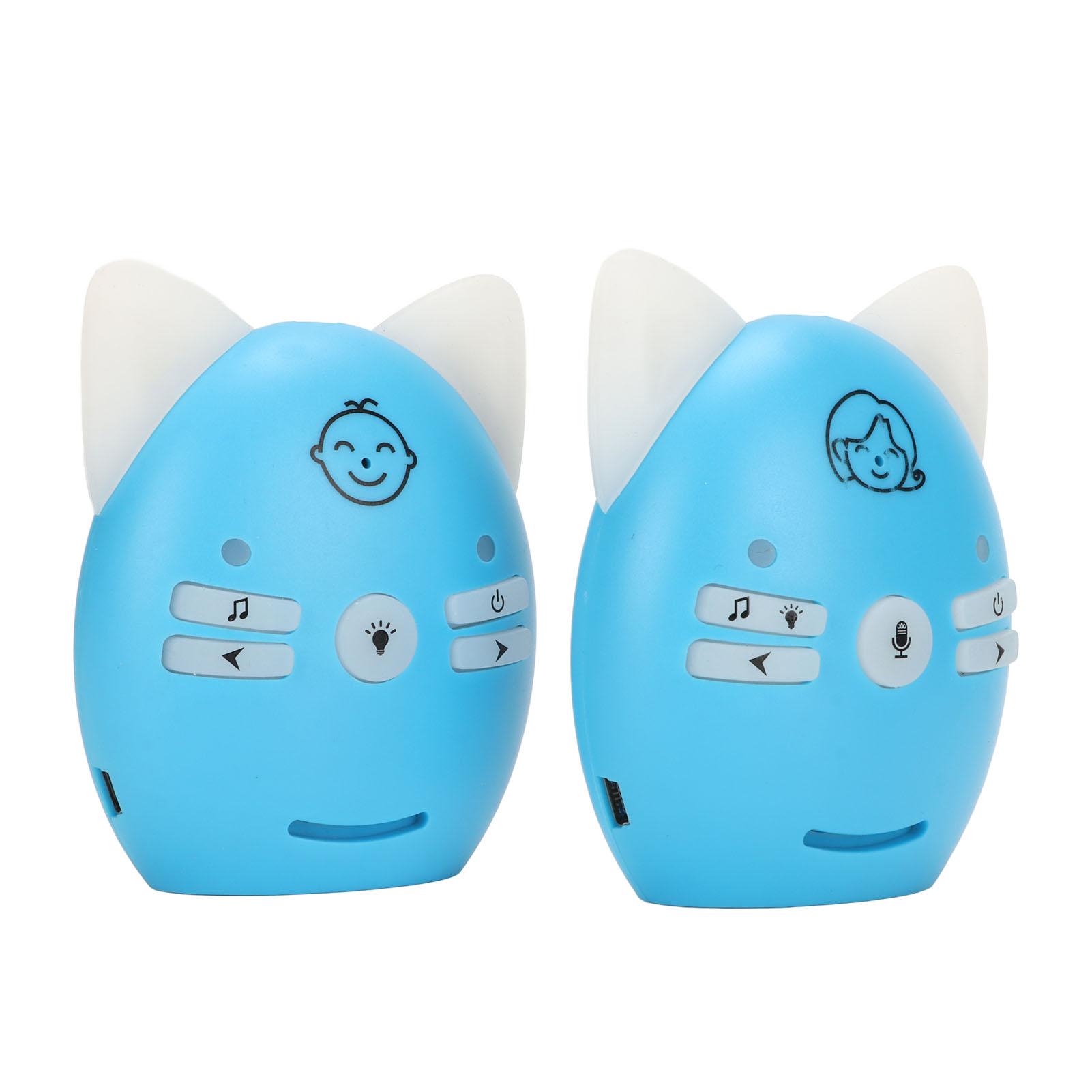 Радионяня Беспроводная 2-сторонняя связь Радионяня с ночным светом UK Plug синий