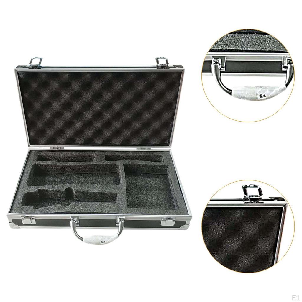 Carry Case Handheld Mic Storage Organizer Box With Handle Aluminum Alloy Suitable for