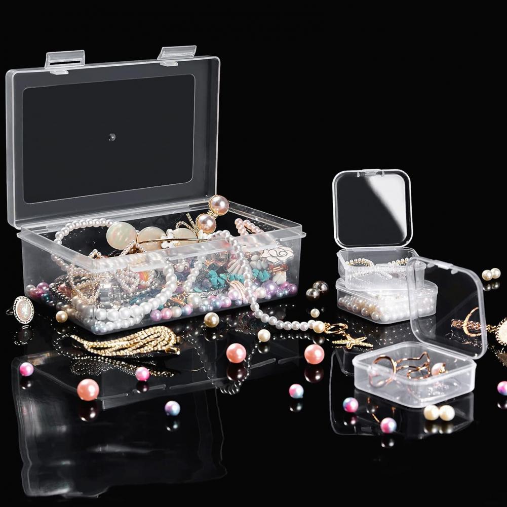 1 Set Bead Storage Box Mini Transparent Plastic Bead Storage Containers Portable Organizer Box For Jewelry Diamond Bead Pill