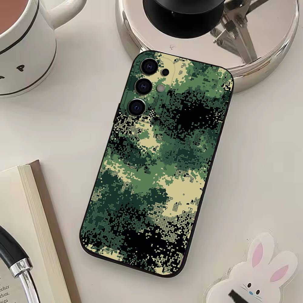 Camouflage Camo Phone Case For Samsung S25,S24,S21,S22,S23,S30,Ultra,S20,Plus,Fe,Lite,Soft Black Cover