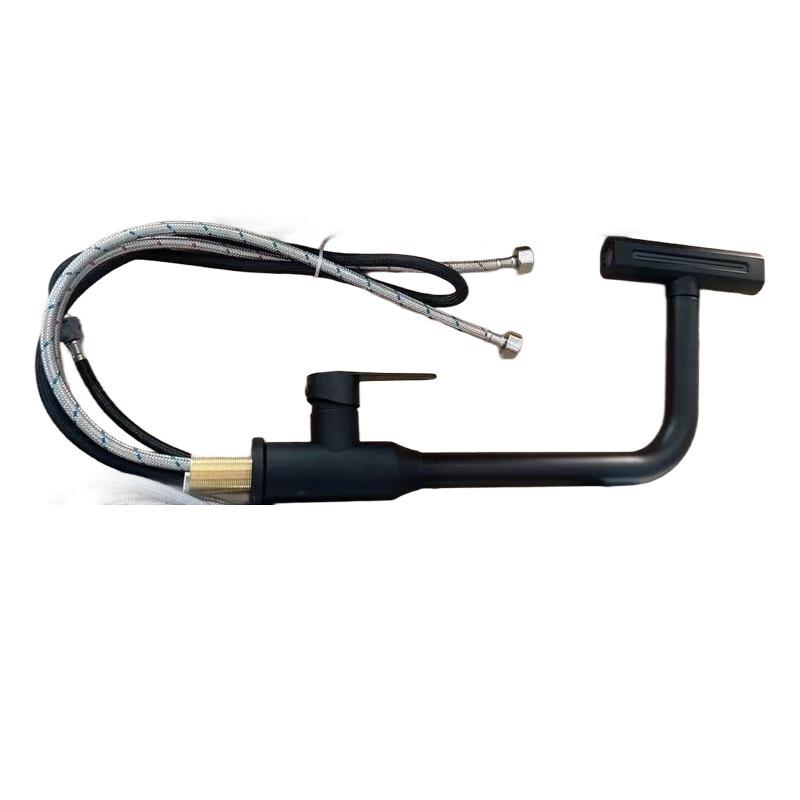 TLXT Stainless Steel Pull-Out Kitchen Faucet, Gunmetal Black