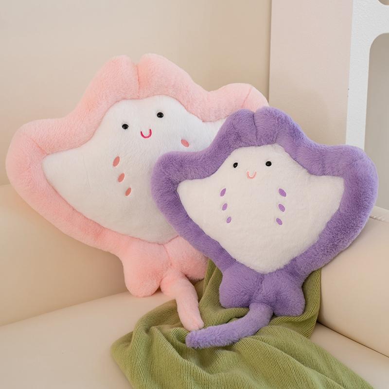 Kawaii Manta Ray Plush Toys Japanese Ray Doll Throw Pillow Soft Stuffed Fish Toy Sofa Cushion Sleeping Pillows Gift