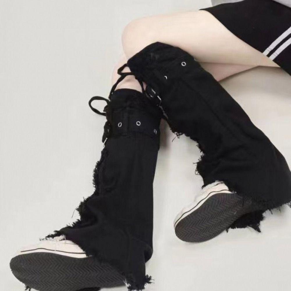 Y2k Cross Leg Warmers JK Trumpet Leg Covers Fashion Pile Up Socks  Women