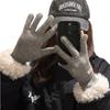 Knitted Lamb Wool Gloves Finger-splitting  Gloves Simple Women Mittens  Female