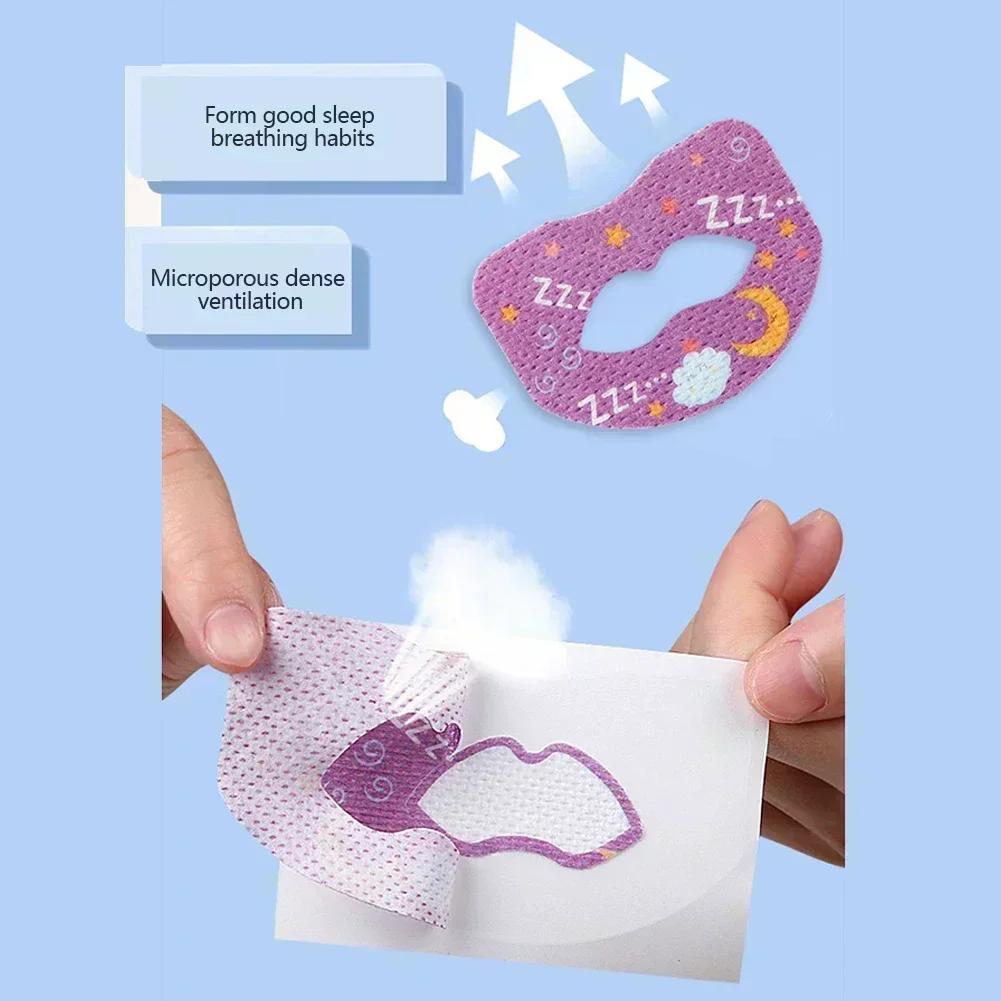 30Pcs/Box Anti-Snoring Stickers for Children Adult Night Sleep Lip Nose Breathing Improving Patch Mouth Correction Sticker Tape