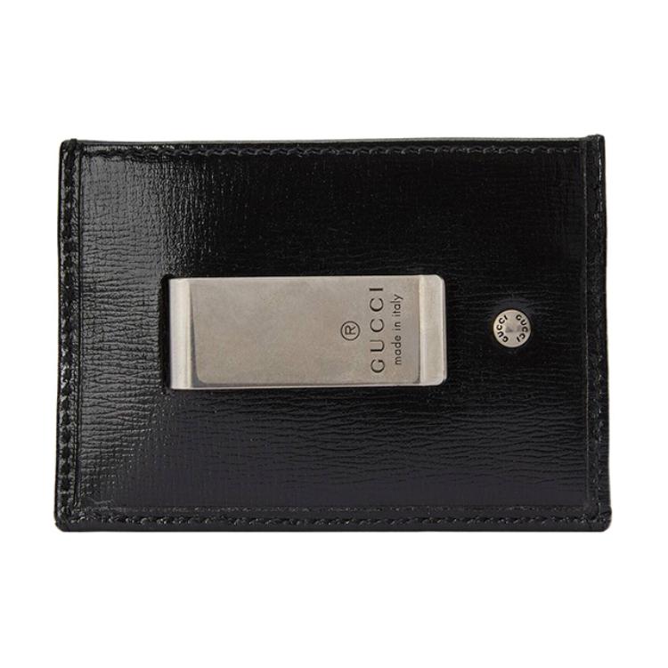 Gucci Logo Embossed Canvas And Leather Trim Wallet Card Holder Men wallet Black 700690-92TCF-1000