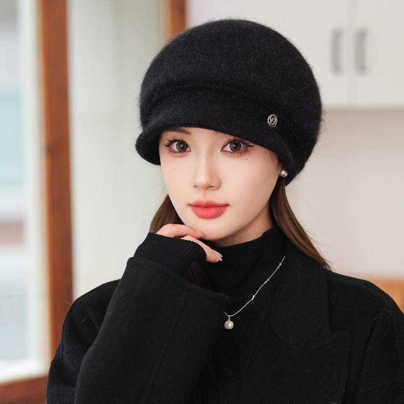 

Новая женская модная элегантная вязаная шапка в корейском стиле, универсальная теплая зимняя дорожная шапка, аксессуары для головных уборов One Size чёрный