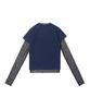 CARGOBROS FOR WOMAN Dot See-Through Long Sleeve Layered Casual Short Sleeve Tee Set (Black/Navy)