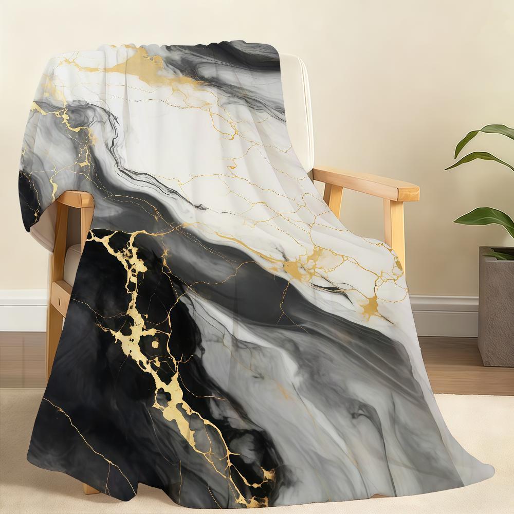 Black Marble Design Blanket Soft Throw Blanket for Home Bedroom Bed Sofa Picnic Travel Office Rest Cover Blanket Gift