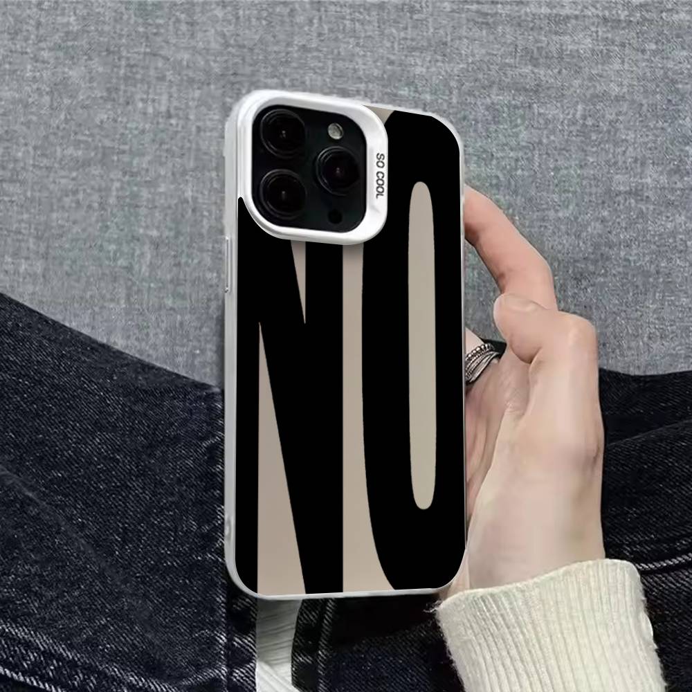 NO and YES Art Phone Case For iPhone 16,15,14,13,12,11,Pro,XS,Max,Plus,Mini,SE Colorful Candy Matte Shockproof Cover