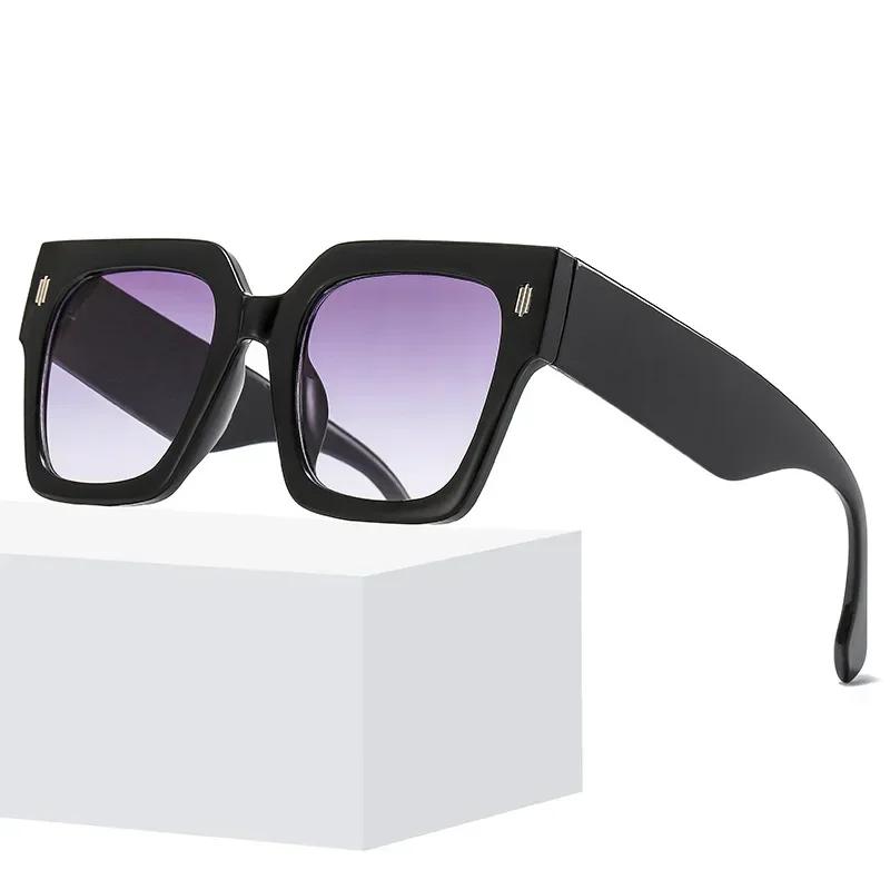 Outdoor Große Rahmen Quadratische Sonnenbrille Damen Herren Hübsche Geometrische Sonnenbrille Spiegel Schwarz Farbverlauf Designer Marke Mode