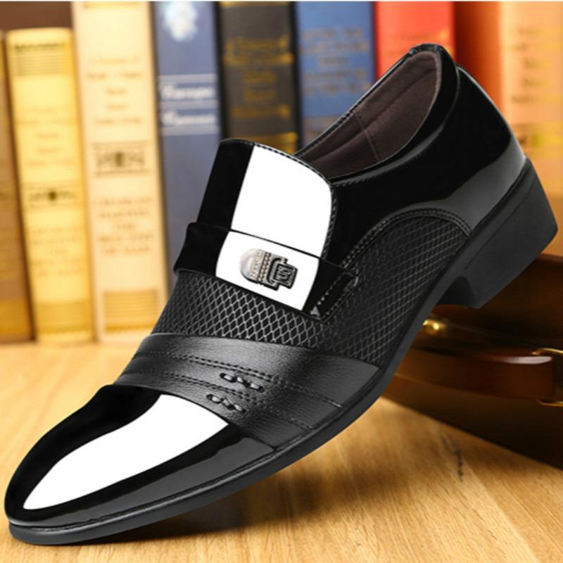 Fashion Men Casual Leather Shoes Fashion Pointe Dress Shoes Luxury Loafers Classic Business Formal Shoes for Men Slip On Oxford Footwear