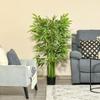 Artificial Plant, Plastic Bamboo In Pot, 780 Leaves, Realistic Look, Minimal Maintenance, 140 Cm, Green