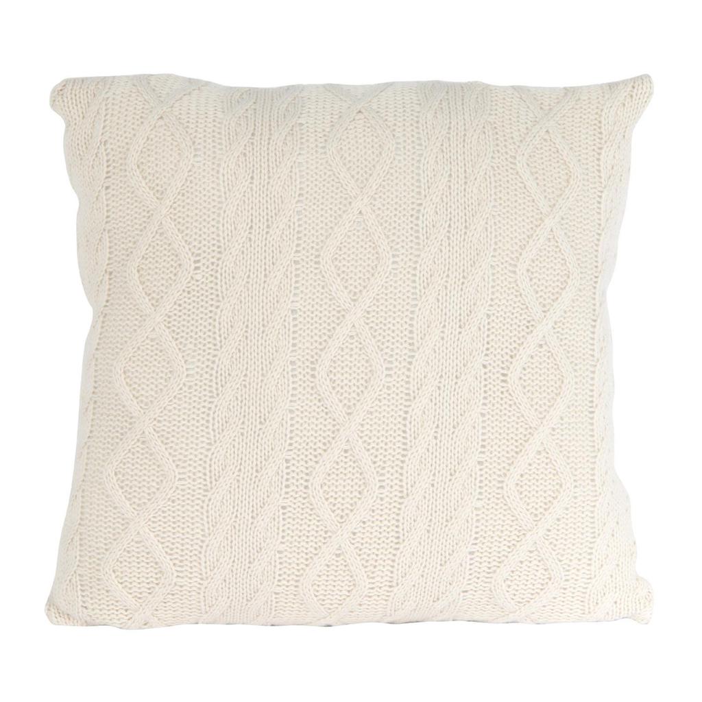 Les Trésors De Lily [Q4766] - Designer Cushion 'Boho' Beige (knitted) - 45 Cm