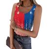 Women's Summer Fashionable Casual Independence Day Printed Round Neck Sleeveless Top Fitted Vest