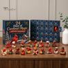 Christmas Desk Decor Red Bird Advent Calendar, 24 Unique Miniature Holiday Ornament Set Figurines, Tree Hanging Ornaments for Gifts Parent Child