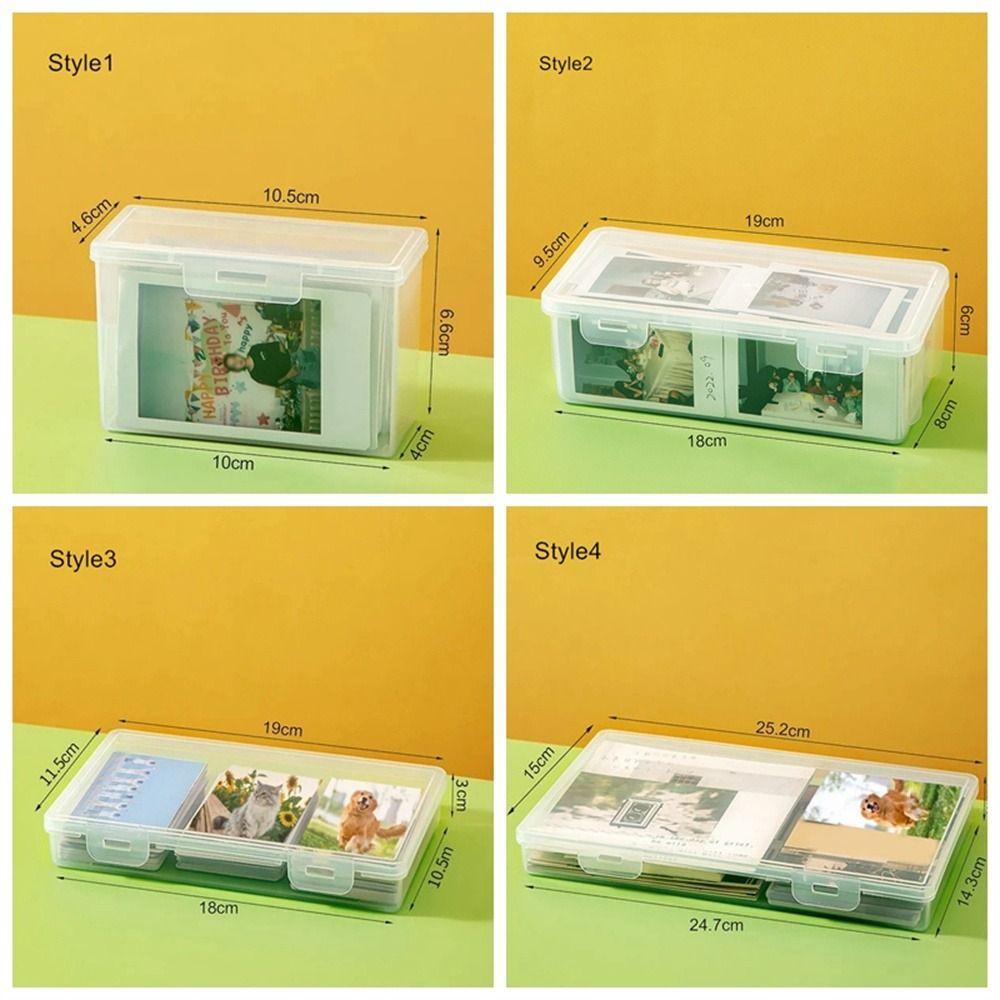 Transparent Idol Photo Storage Box Clear Container Card Collection Organizer  Small Card
