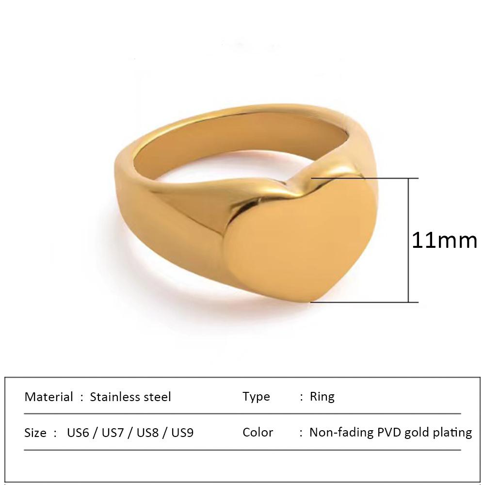 

Couple Heart Ring 316 Stainless Steel Punk Style Geometric Jewelry Personalized Ring Gift for Women Valentine s Day 6