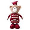 Plush Christmas Bear Ornament Decorative Figurine Holiday Display Window Party Decoration
