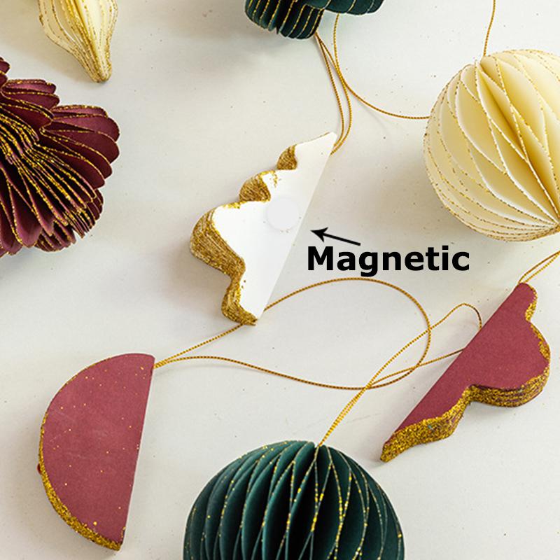 1ks Lampion Elegantní Ozdoba Slavnostní Papírová Odolná Ozdoba Klasický Vánoční Stromek Romantický Plástvový Jemný