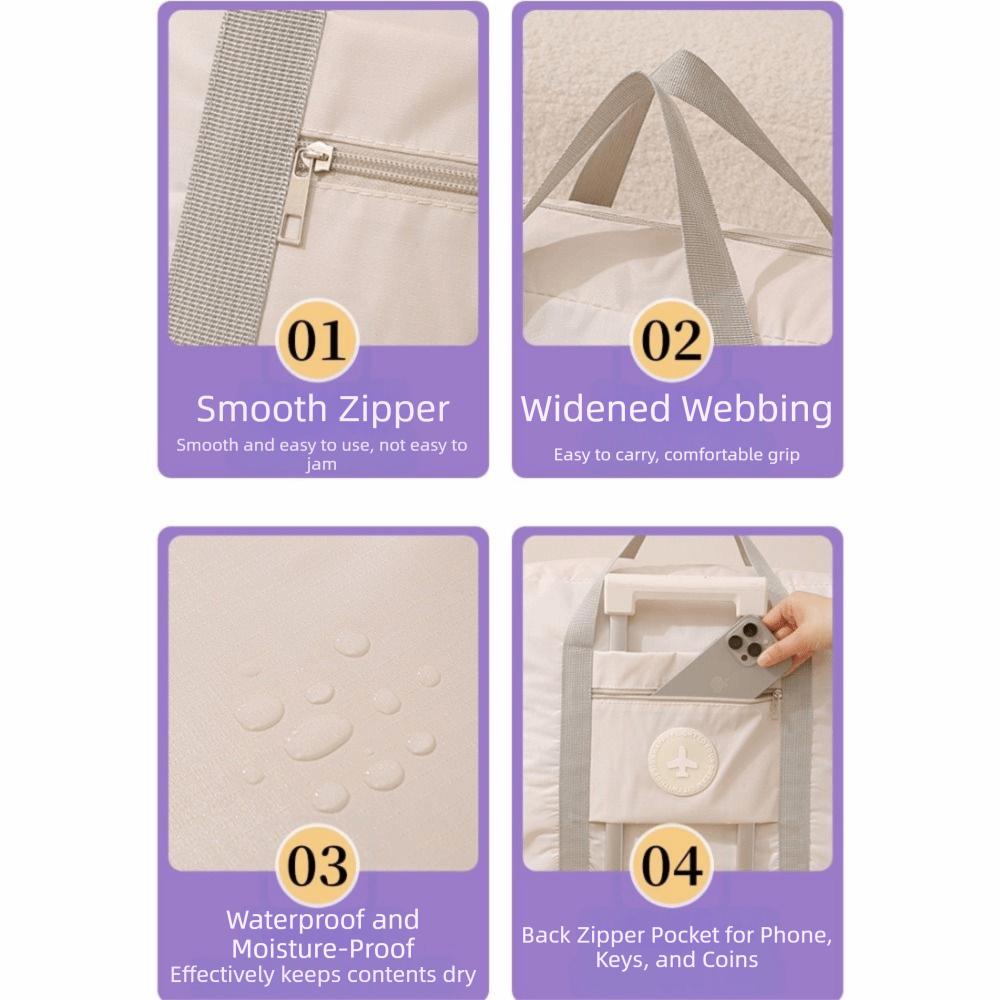 New Oxford Cloth Travel Tote Bag Soft Square Shape Student Shoulder Bag Solid Color Square Bag Travel