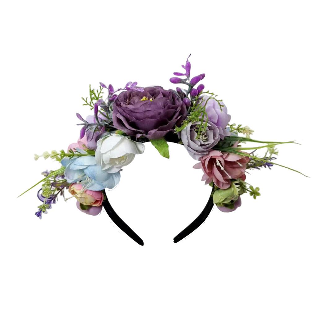 New creative simulation flower headband super fairy wedding party flower head buckle bride vacation photo headgear women