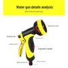 High-Pressure Multifunctional Car Wash & Watering Nozzle with Spray, Sprinkler, and Brush Features