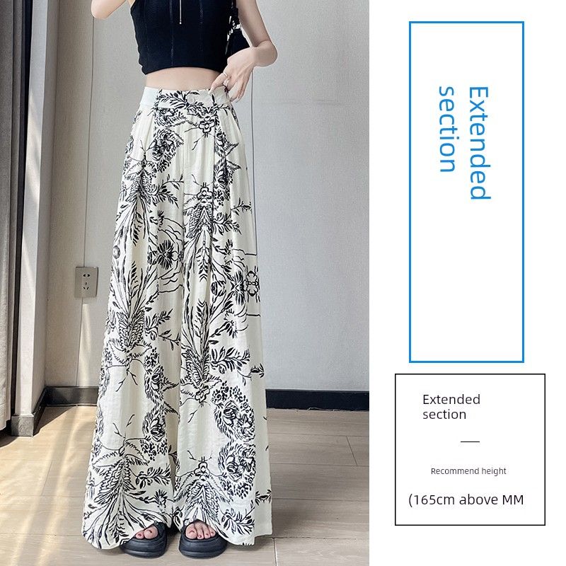 

Ретро Гонконгский стиль Цветочные Льняные Брюки Палаццо Свободные С высокой талией Стройнящие Ленивые Слаксы Повседневные Брюки Капри Прямого кроя из Ледяного шелка Picture color extension 2XL