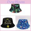 Spring Summer Flower Leaf Print Fisherman Hat With Sunshade For Casual Wear