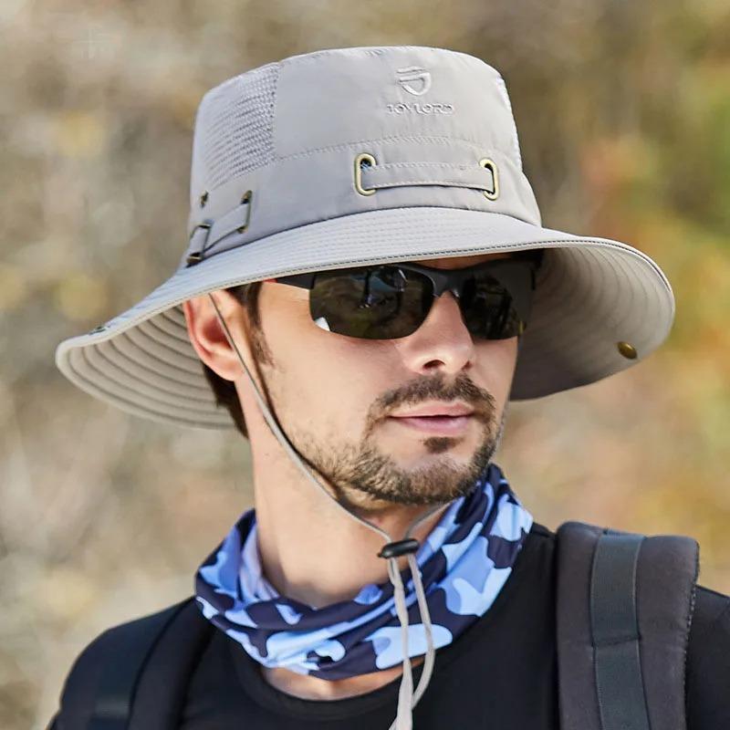 Fisherman Hat Men and Women Mesh Holes Breathable Outdoor Fishing Mountaineering Sun Hat Casual Summer New Style