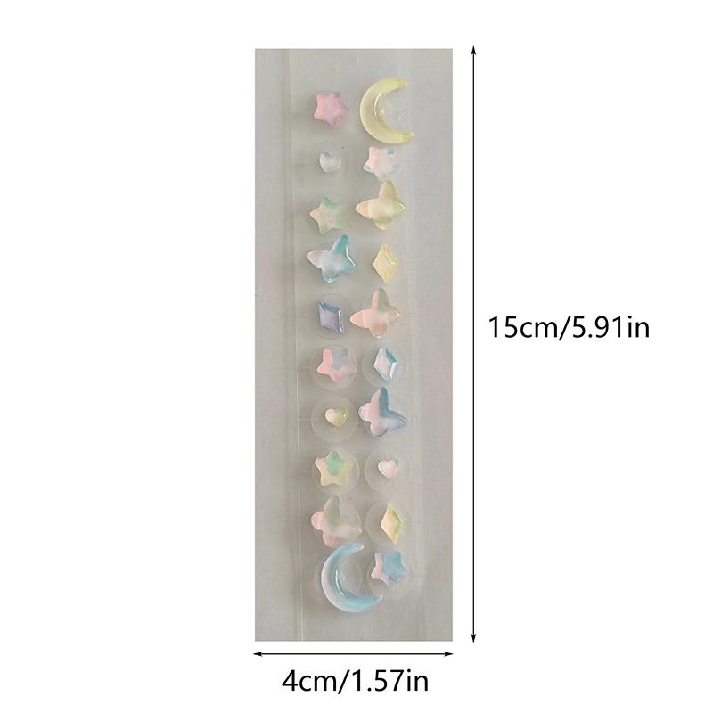 20 Patches Heart Butterfly Bow  Ear Point Stickers Ear Pressure Stick Acupuncture Magnetic Beads Auricular Ear Sticker