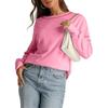 Europäischer und amerikanischer Stil Damen Lässiger lockerer Pullover Neuer lockerer Rundhals Farbblock Langarm-Oberteil