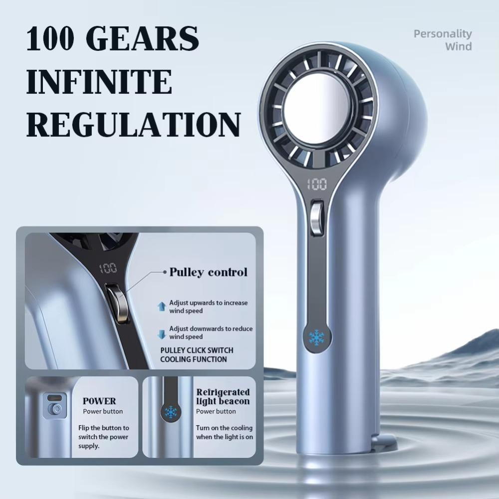Rechargeable Ice Sensation Cold Fan Adjustable Cooling Fan Portable Mini Pocket Fan Travel